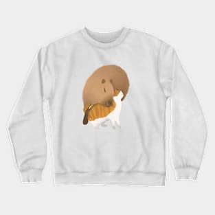 capybara and cat Crewneck Sweatshirt